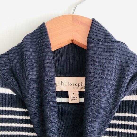 NWT Philosophy turtle neck striped sweater long sleeve ribbed - Picture 5 of 9